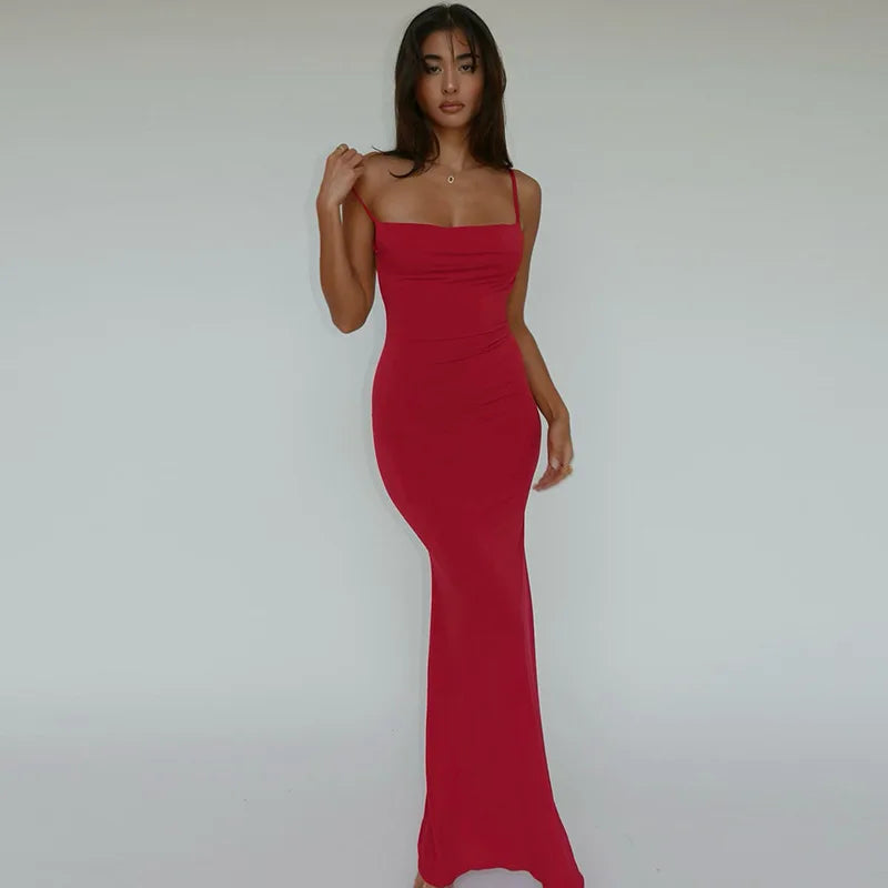 Vestido Bodycon Maxi Sem Manga e Costas Expostas CAKULO 2024 – Elegante e Sexy para Festa de Aniversário, Prom e Casual Y2K