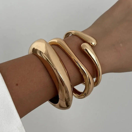 Pulseiras Geométricas Vintage Banhadas a Ouro