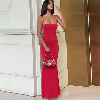 Vestido Bodycon Maxi Sem Manga e Costas Expostas CAKULO 2024 – Elegante e Sexy para Festa de Aniversário, Prom e Casual Y2K